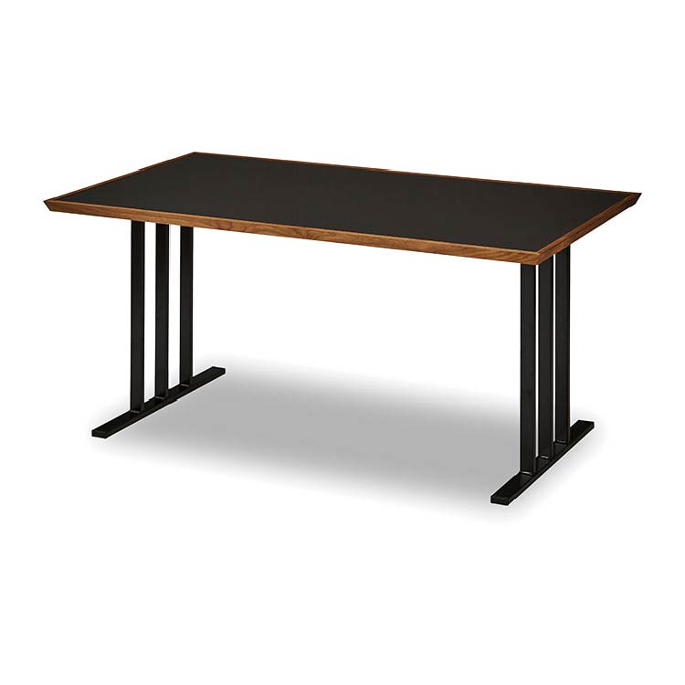 メグロ ダイニングテーブル 幅150cm  ウォールナット／ブラック スチール脚D ウォールナット×ブラック スチール脚D