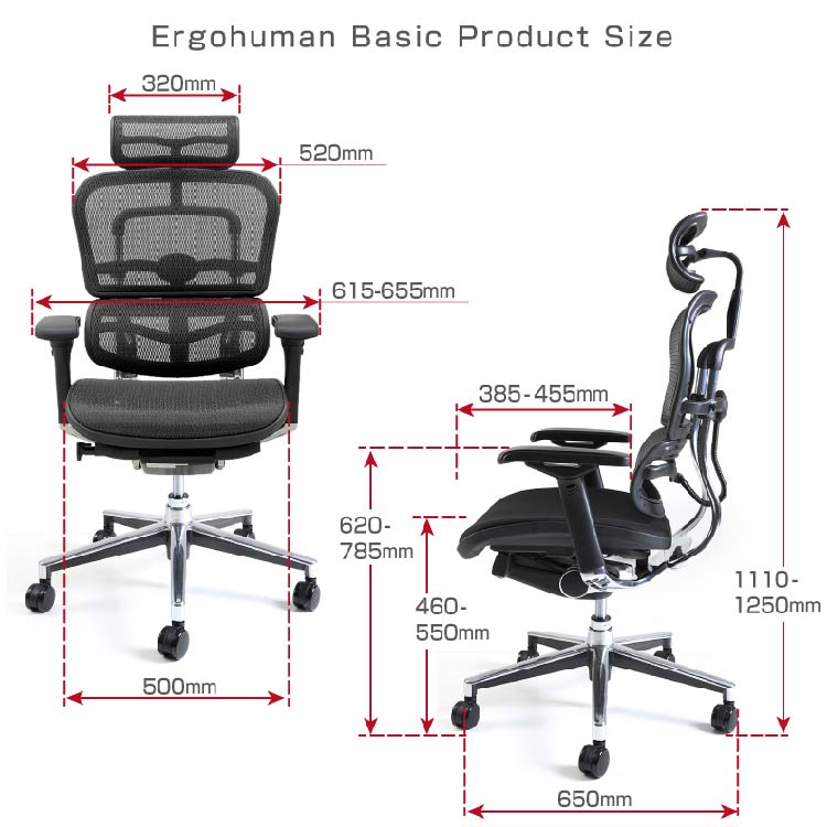 □ エルゴヒューマンベーシック 背:メッシュ 座:モールドクッション