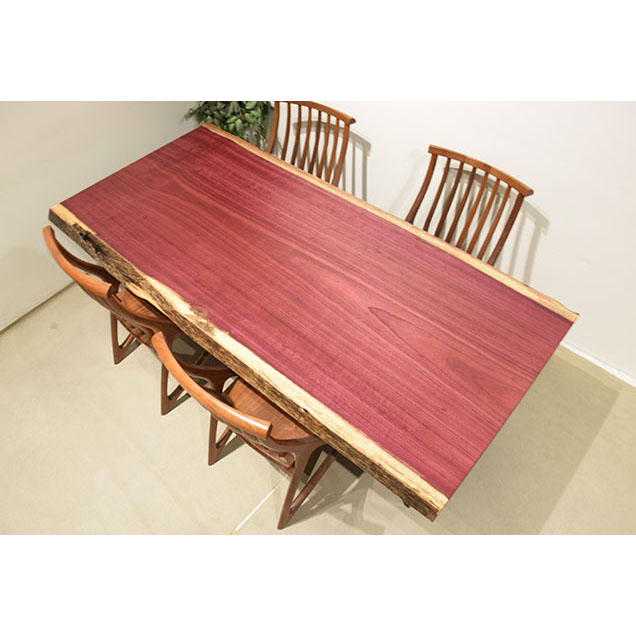 一枚板 パープルハート 606-1/2-13-1 (W220cm): ダイニングテーブル 関