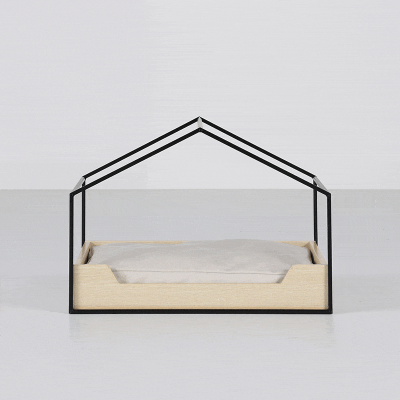 カーリー ペット用 ベッド ハウス型 ナチュラル