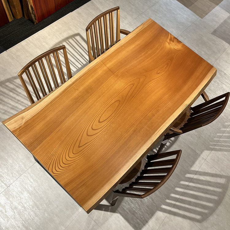 一枚板 ケヤキ / 欅 D-208 (W160cm): ダイニングテーブル 関家具