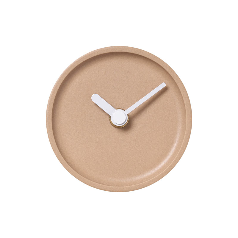 ▼ コロン 置き時計 陶磁器 幅9cm だいだい