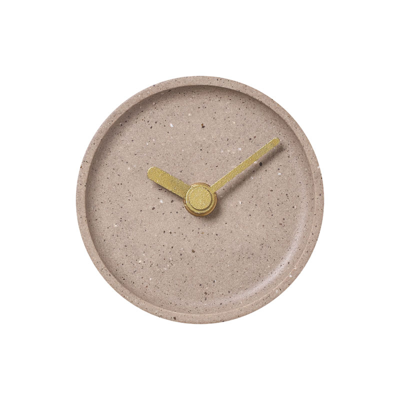 ▼ コロン 置き時計 陶磁器 幅9cm うすちゃ