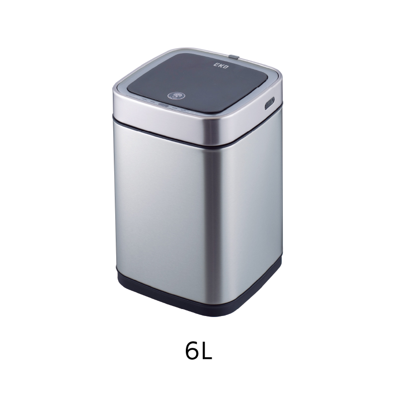 ◆ センサー式自動開閉 ゴミ箱 6L エコスマートX センサービン 充電式 シルバー EKO