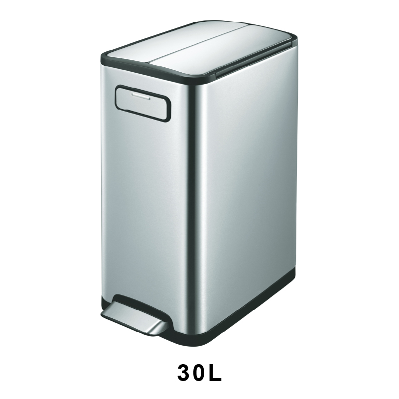 ◆ ふた付きゴミ箱 30L エコフライ ステップビン キャスター付 シルバー EKO
