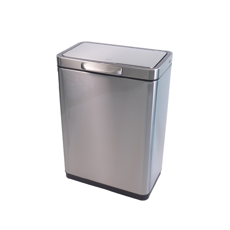 ◆ タッチバー式自動開閉 ゴミ箱 30L イータッチビン 充電式 シルバー EKO