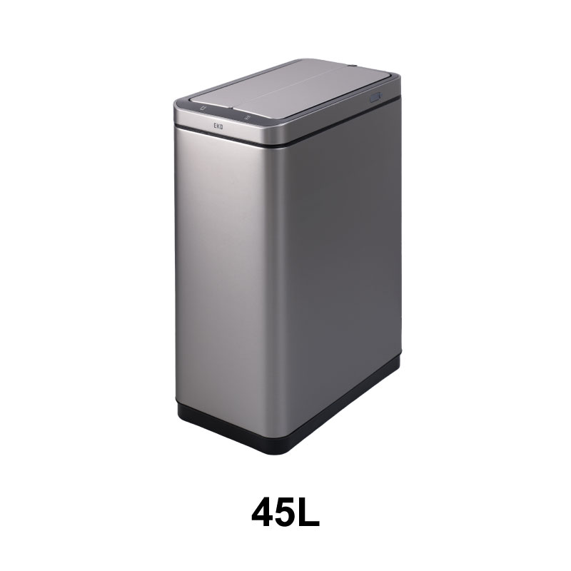 ◆ センサー式自動開閉 ゴミ箱 45L エックスウィング センサービン 充電式 シルバー EKO