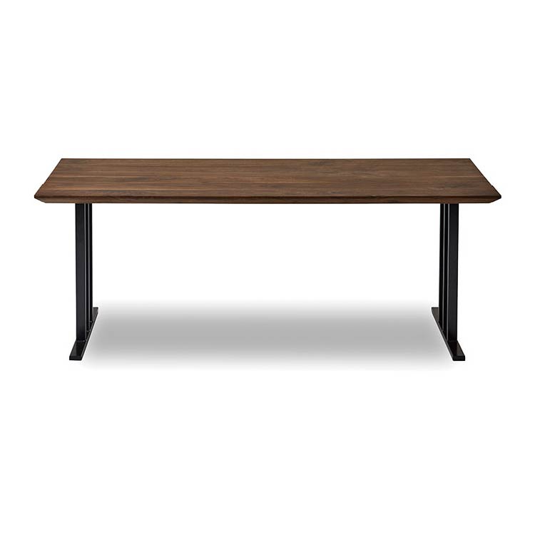 ウォレスⅥ ダイニングテーブル 幅150cm 国産 ウォールナット スチール脚D ウレタン塗装